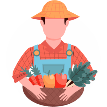 A farmer selling vegatables