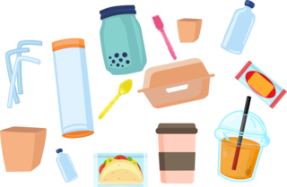 Single-use plastic packaging